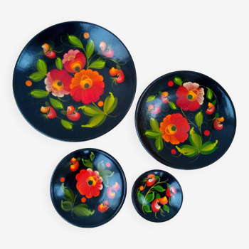 Hand painted decorative wooden plates