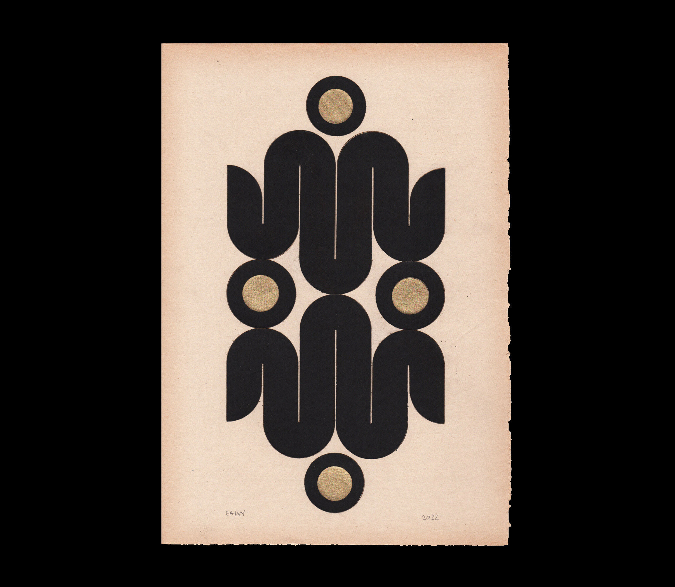 Collage on paper 20x30cm, signed Eawy