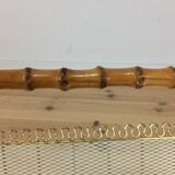 Magazine rack perforated sheet metal and bamboo, 50s