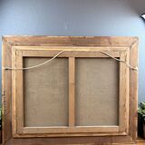 Oil on canvas landscape by the river – antique gilded frame