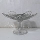 footed plate compote dish in molded glass