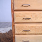 Old dresser crude pine on green year 1970