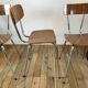 Trio of chairs in icy brown formica 70s