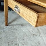 Rustic farmhouse table in solid oak with antique patina finish 200 x 90