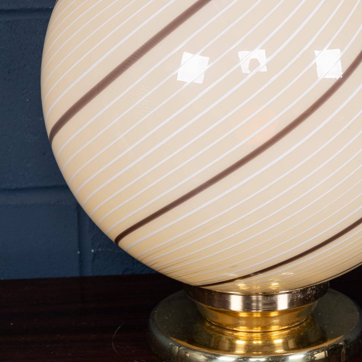 Vintage 20thc italian hand blown glass table lamp, murano
