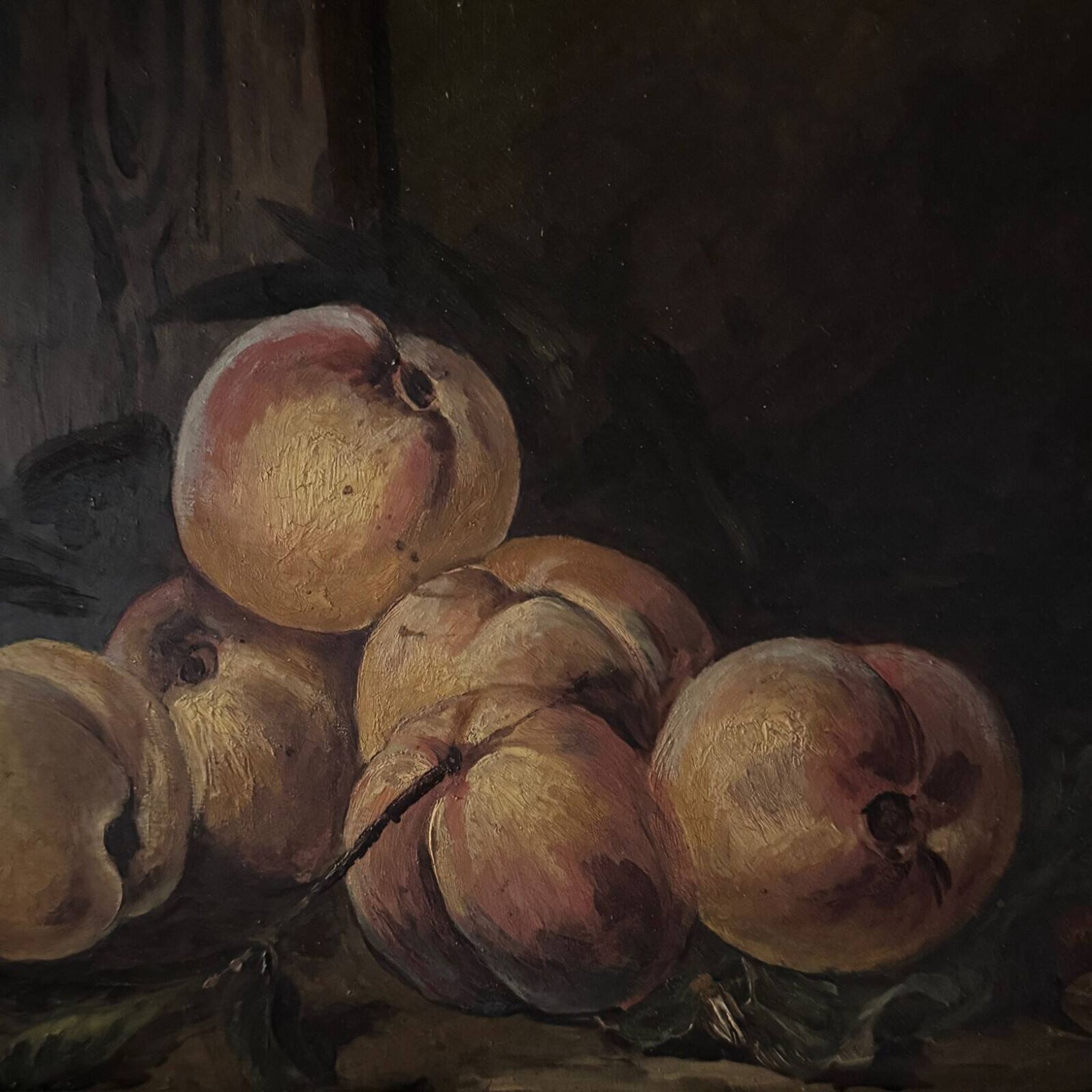 Pair of still lifes, oils on cardboard, fruits, 20th century by L. Gauthier