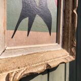 Abstract painting on wood panel