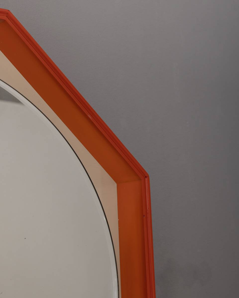 Vintage 1970s Backlit Wall Mirror, Italian Design