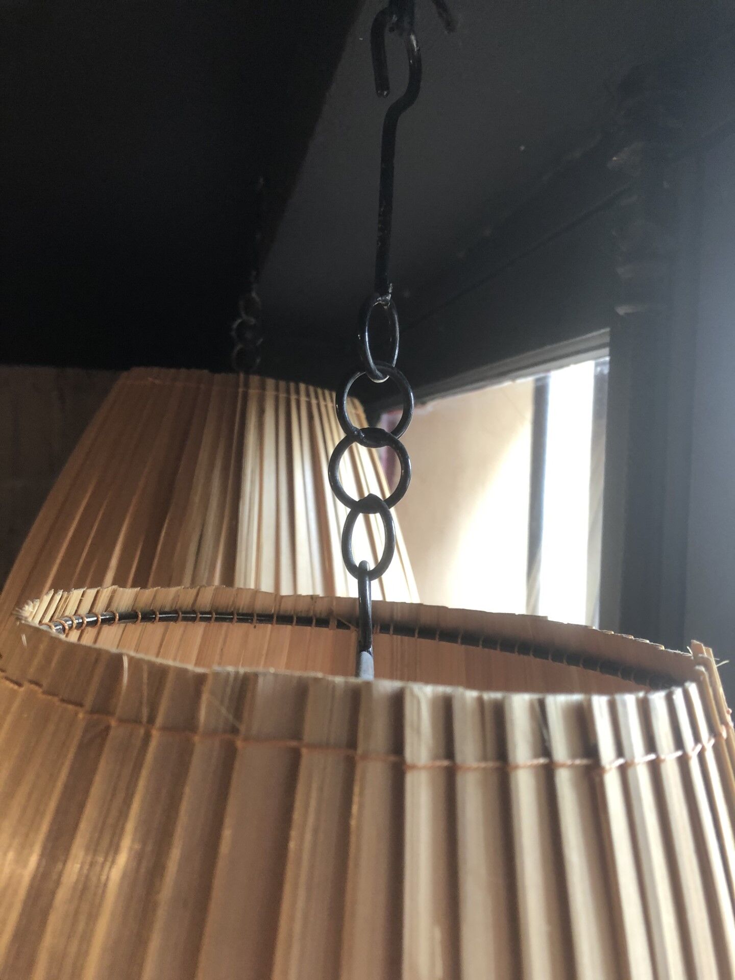High lamp in bamboo strips