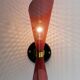 Sconce red and black perforated metal 1960
