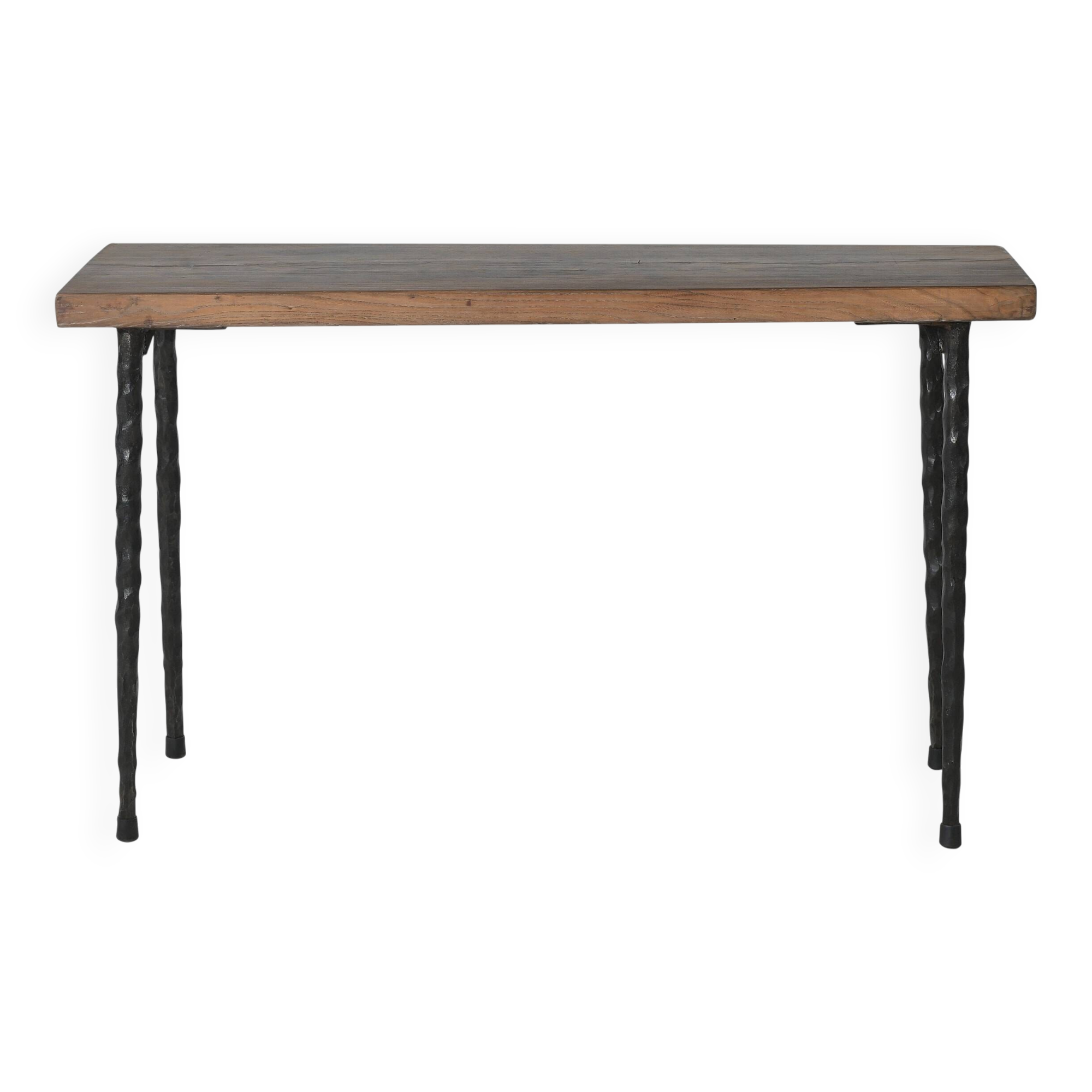 Haidong - Console fine avec plateau ancien en orme et pieds en fer n°1