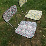Duo of chairs formica patterns flowers graffiti