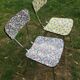 Duo of chairs formica patterns flowers graffiti
