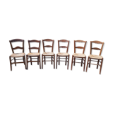 6 antique mulched chairs