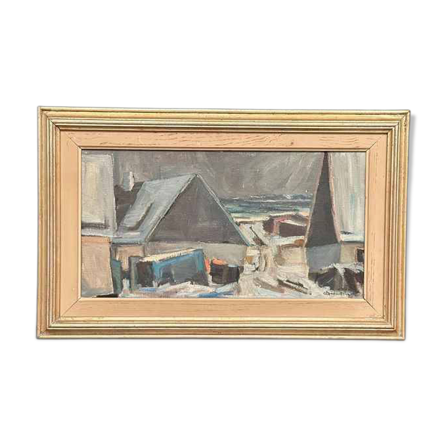 Swedish Oil On Canvas – “Abstract Landscape” By Carl Berndtsson