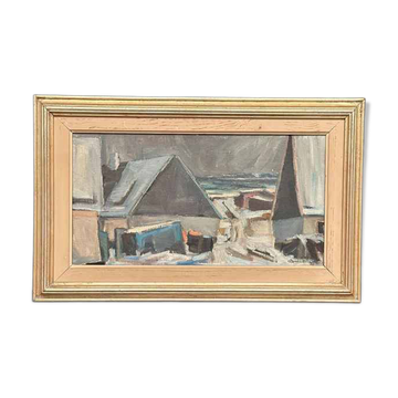 Swedish Oil On Canvas – “Abstract Landscape” By Carl Berndtsson