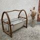 Vintage magazine holder in wood and canvas