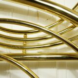 Hollywood Regency bed in gilded metal, circa 1970