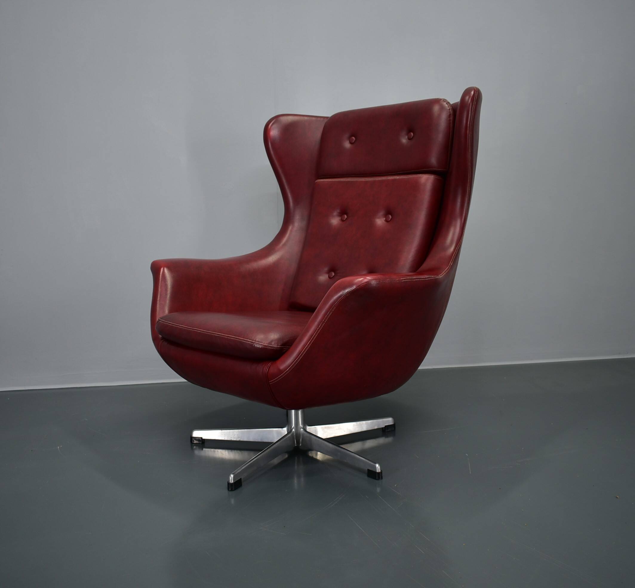 Leather swivel armchair from Up Závody , 1960s