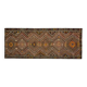 1970s Vintage Turkish Oushak Handmade Wool Cotton Orange Runner Rug 132X341