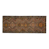 Tapis de couloir vintage turc Oushak fait main en laine et coton, années 1970