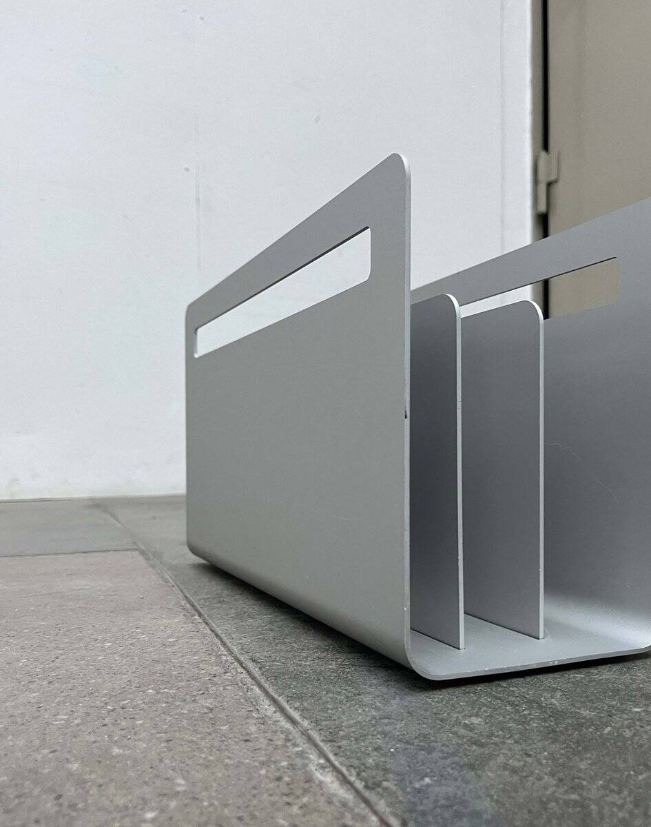 Minimalist aluminium magazine rack by Norman Foster for Helit, Germany, 1990s.
