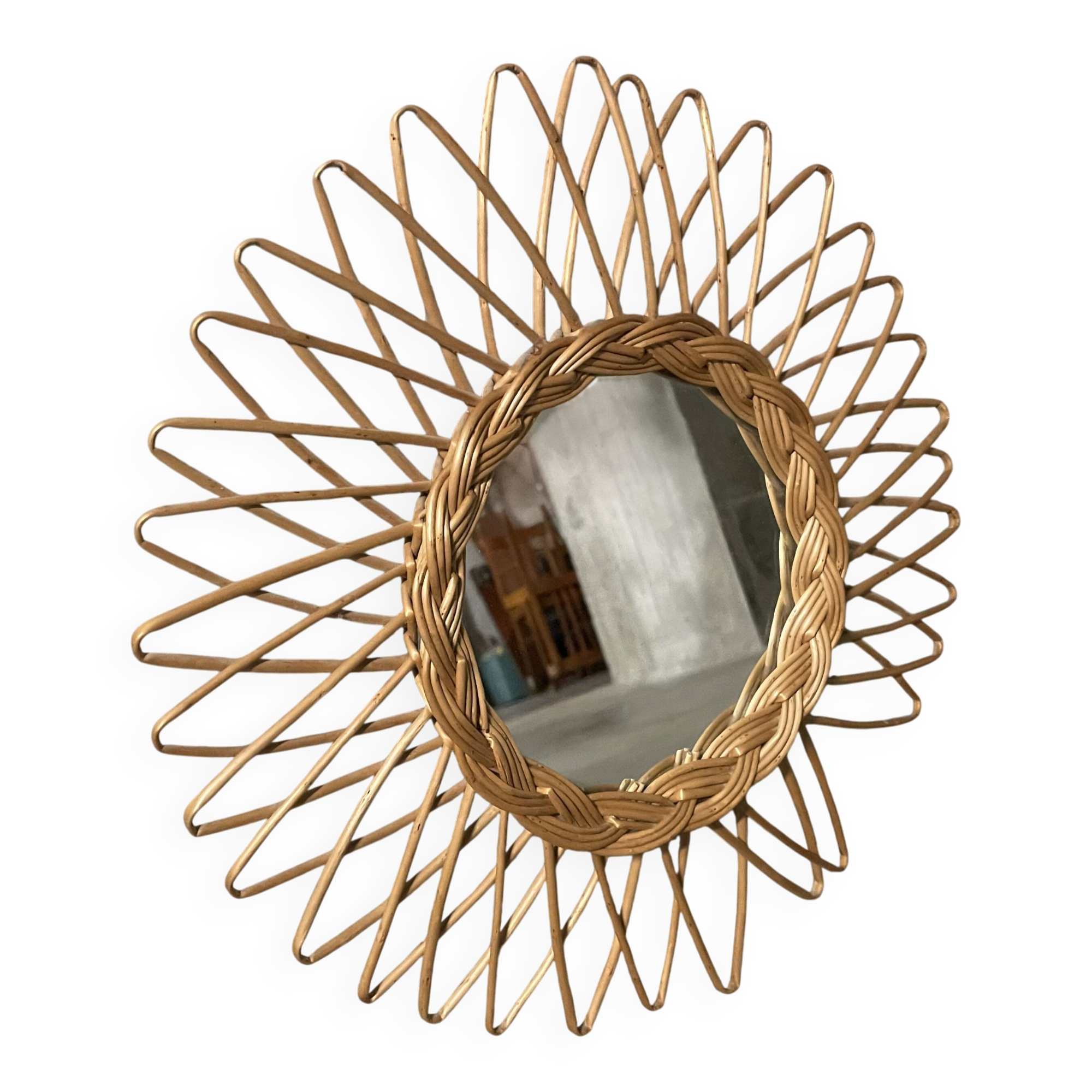 Wicker sun mirror