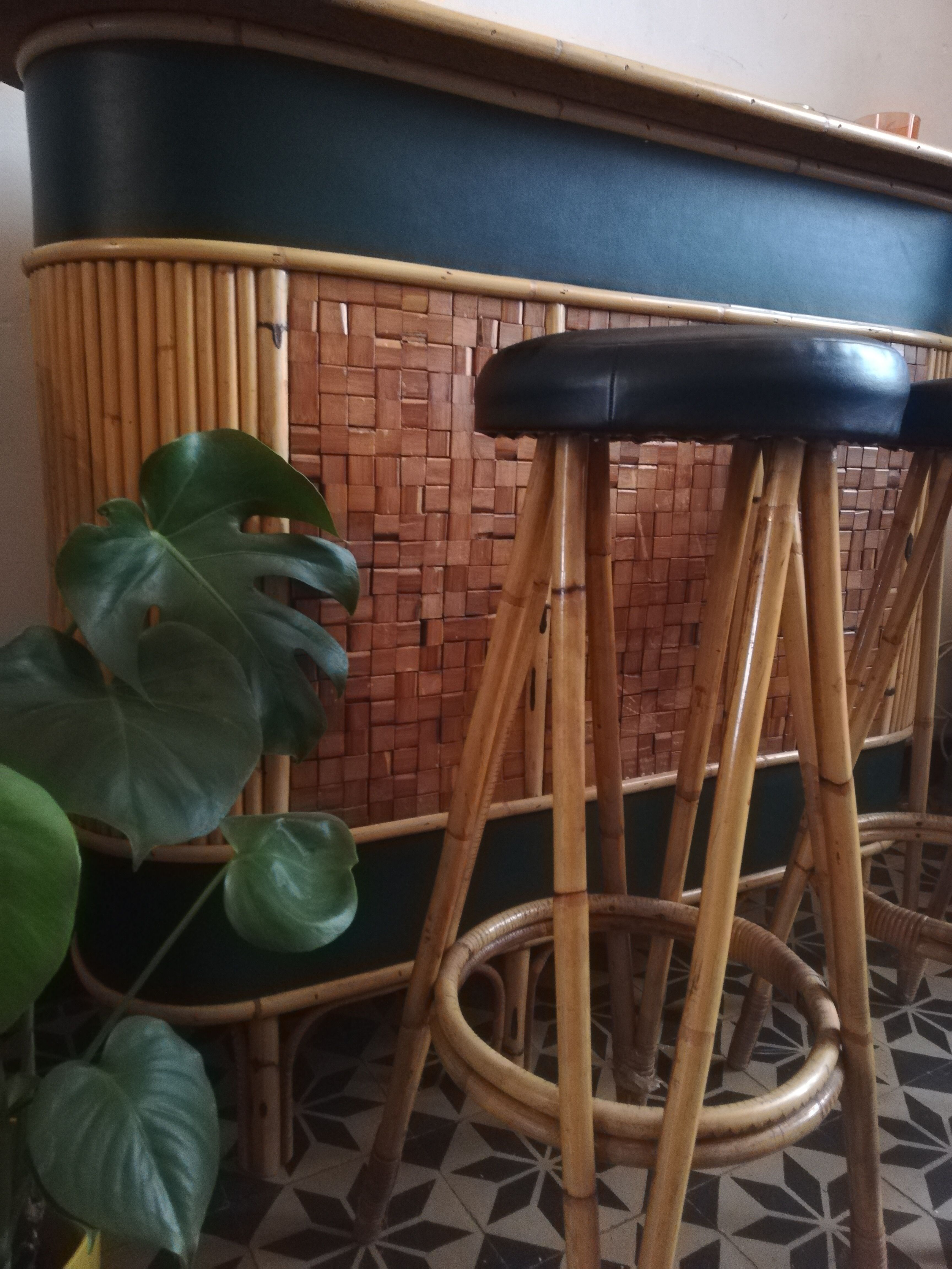Vintage bamboo bar