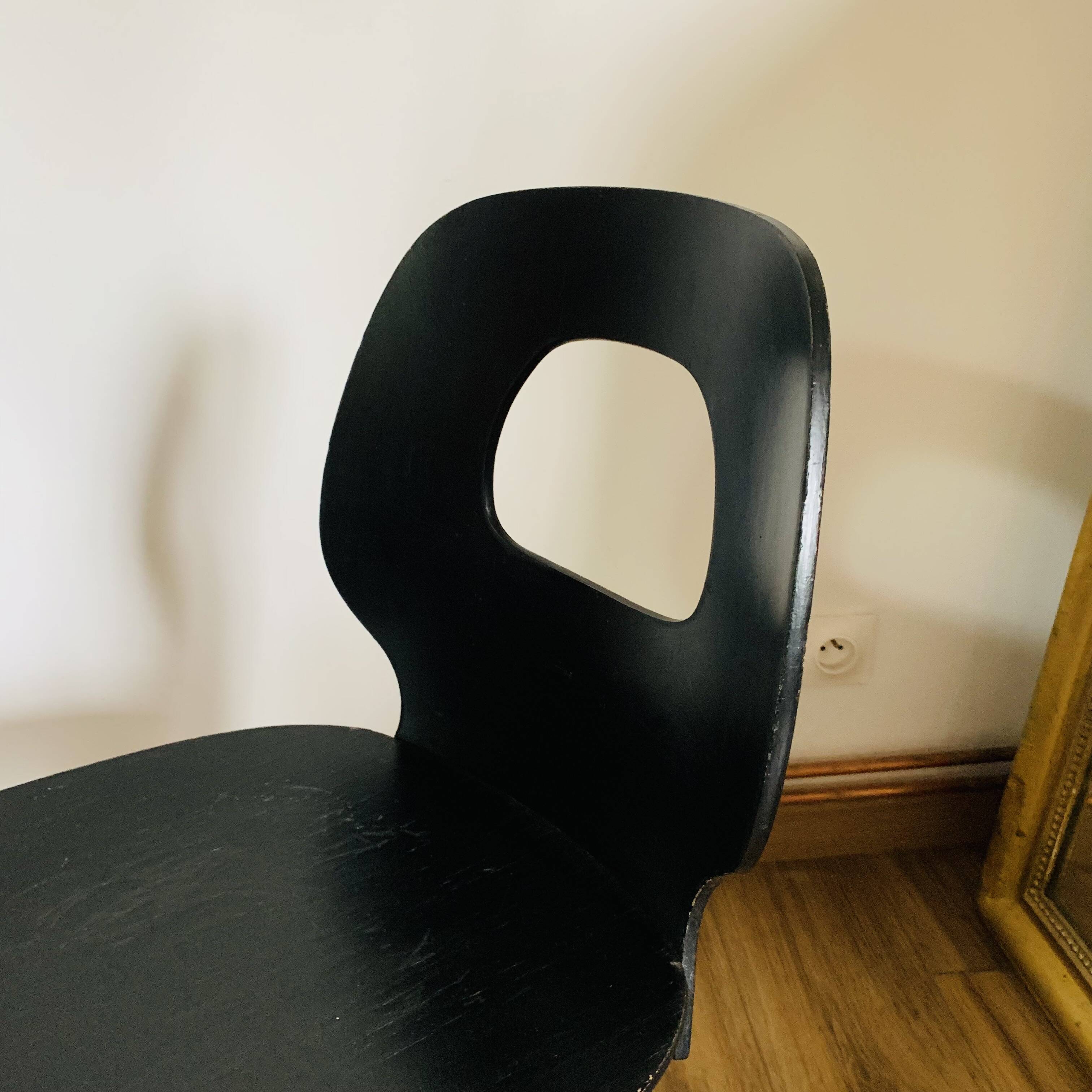 Set of 3 black Baumann eye model chairs