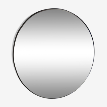 Miroir rond seventie's 70 cm, cadre aluminium