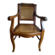 Fauteuil barbier noyer et canage Paris