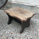 Walking stool feet in old wood