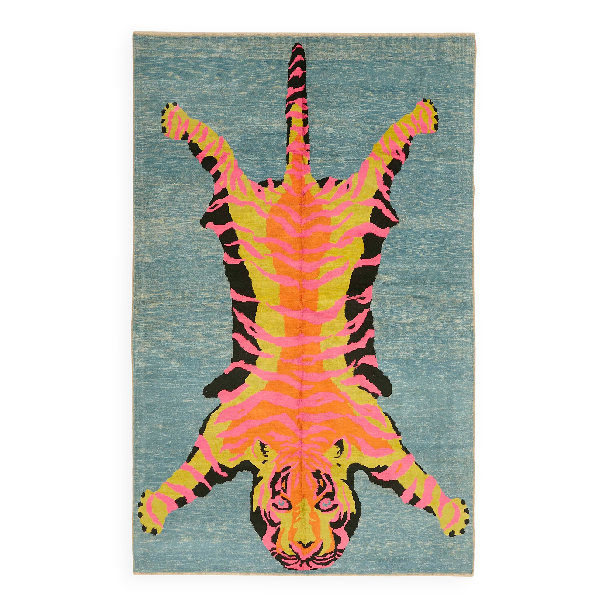 Tapis tigre turc en laine noué à la main 217 cm x 341 cm