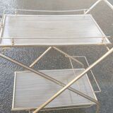 Vintage folding serving table on wheels
