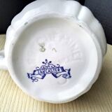 Milk jug, earthenware pitcher from Sarreguemines, Lancaster model.