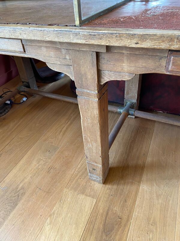 Ancienne table de banque de France debut XXème meuble de metier table