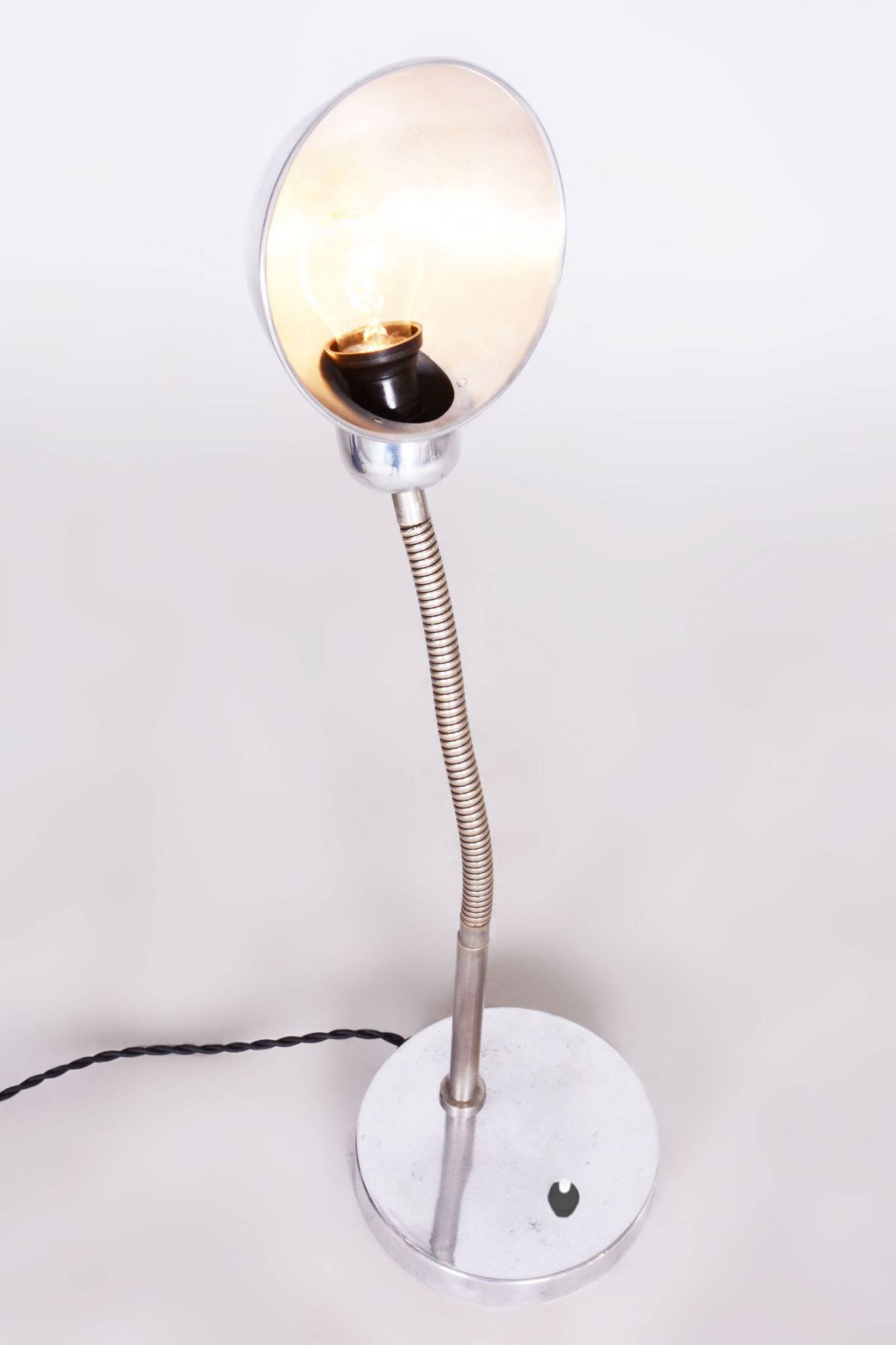 Restored Bauhaus Table Lamp, New Electrification, Chrome, Czech, 1930s