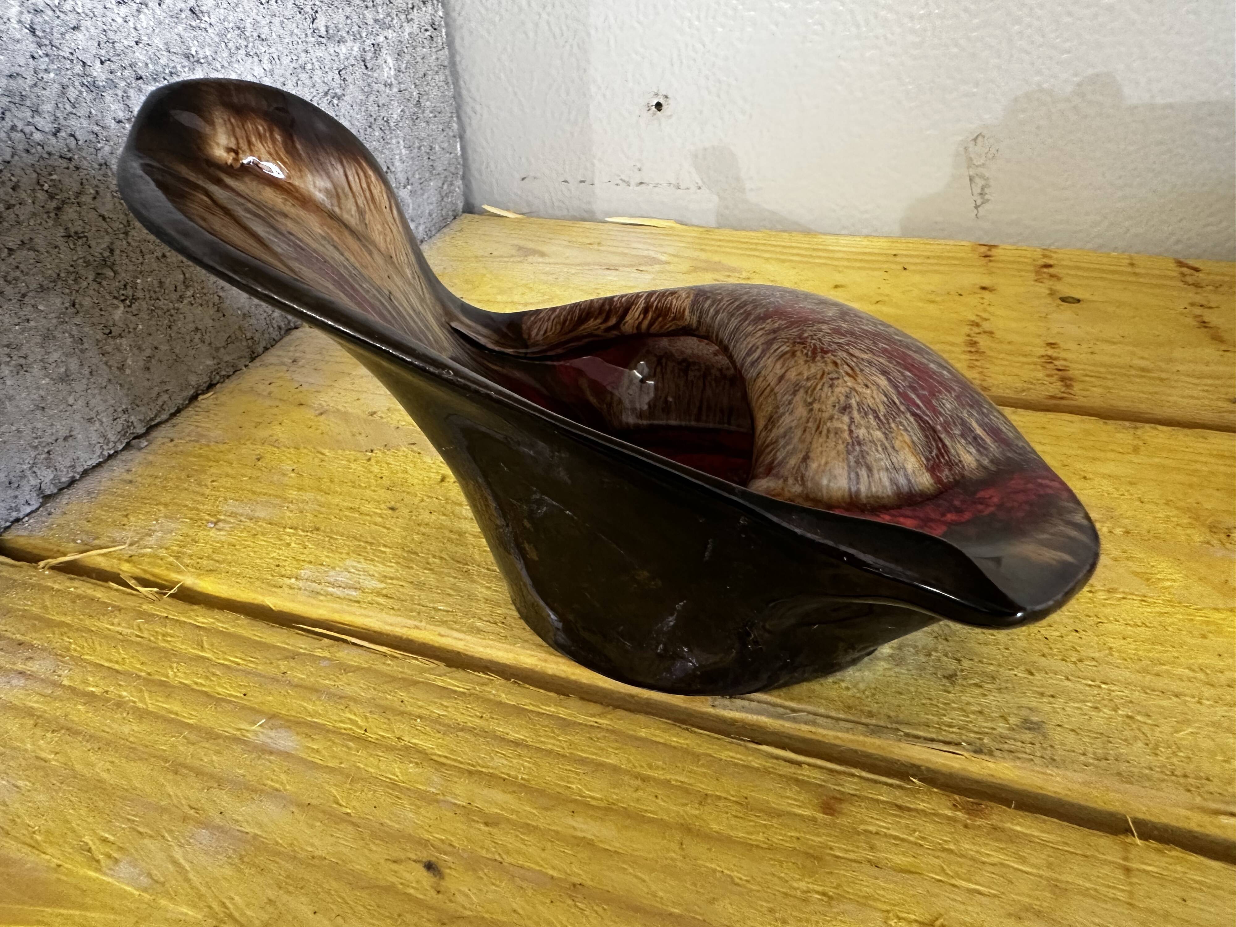 Vintage Vallauris ceramic shell shaped pocket tray