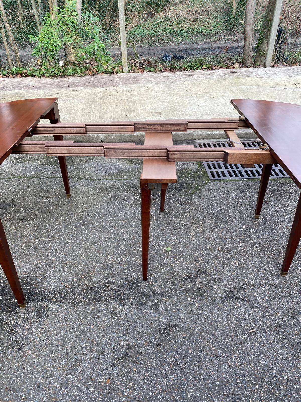 19th-century wooden extendable console table with 3 extensions.