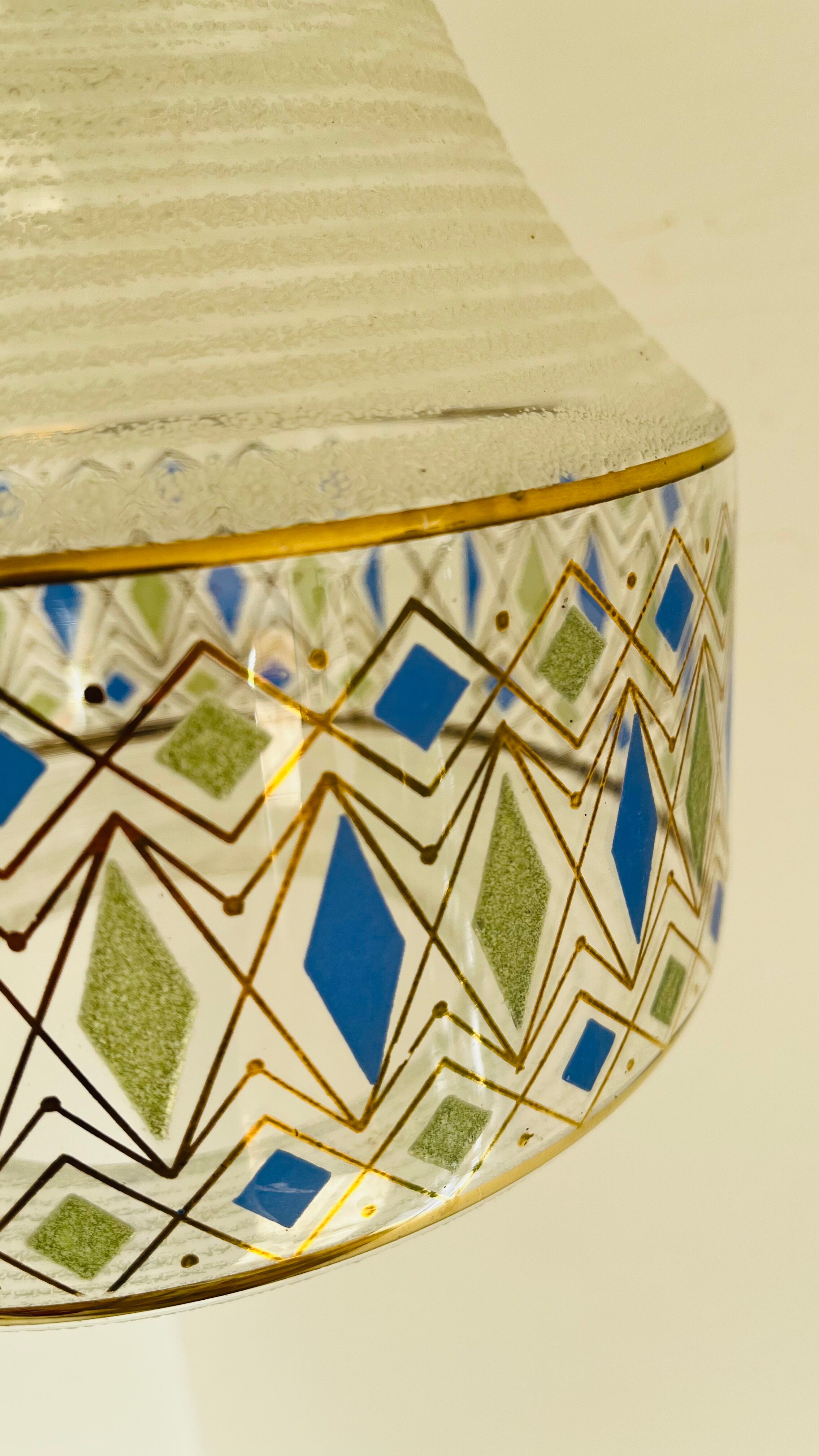 Vintage granite glass pendant lamp