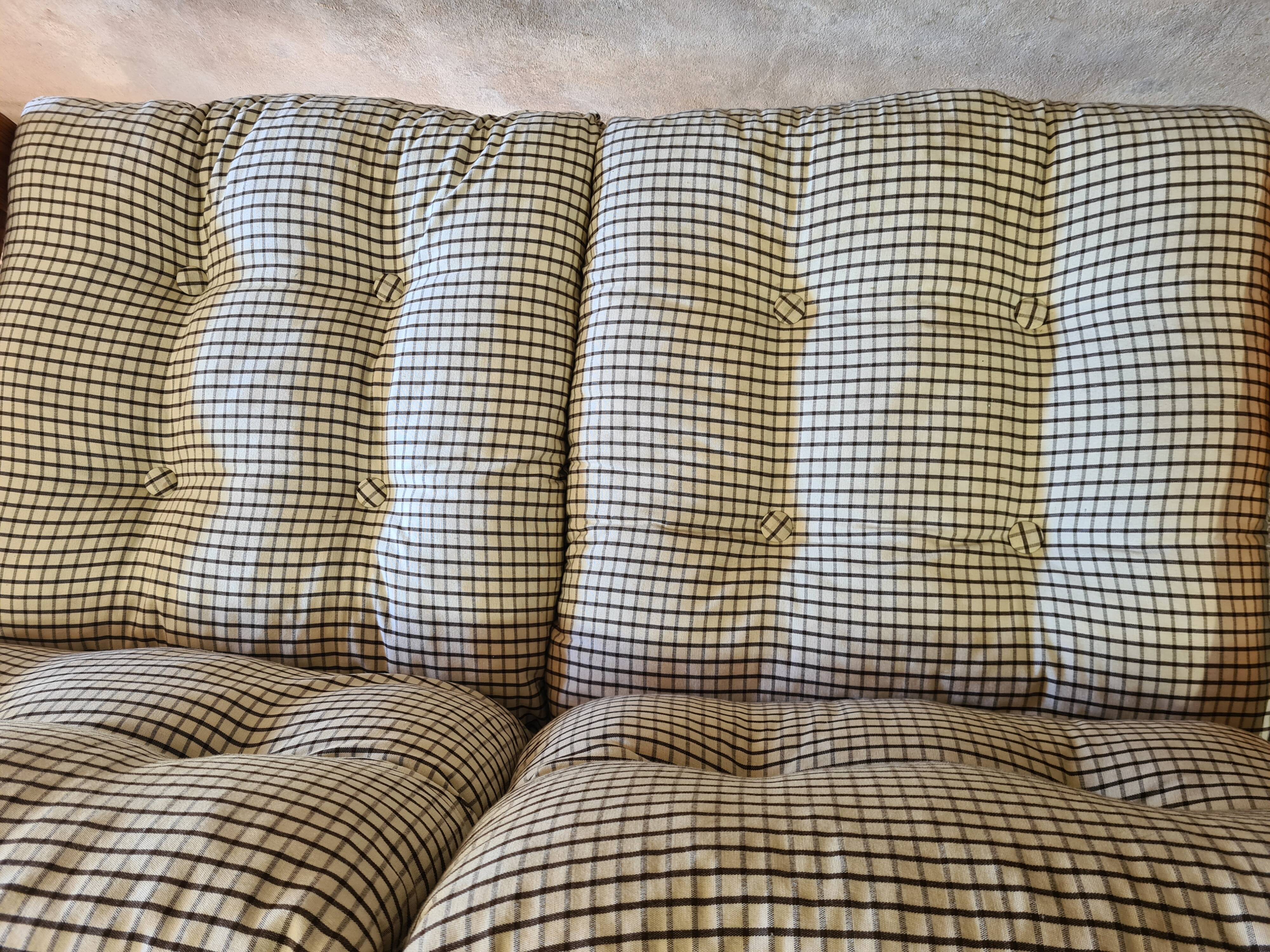 Pine sofa two places 1960 Vintage