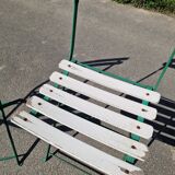 Set of 4 folding wrought iron bistro chairs