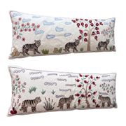 Set of 2 embroidered decorative cushion covers 46x138 cm