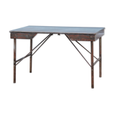 Établi d' atelier pliant de plombier restauré table bureau industriel