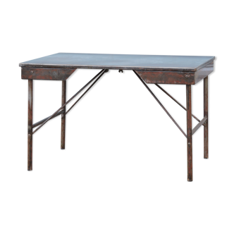 Former plumber folding workshop set restored industrial office table