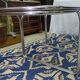 Smoked glass table, metal structure