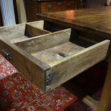 Nineteenth century farmhouse table in natural oak wood 140 x 90 cm