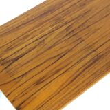 Minimalist teak bench, suede, 1960