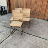 Set of 5 mid-century Italian B32 Cesca chairs by Marcel Breuer, 1970s