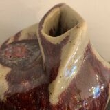 Vase soliflore français Lucette Pillet en grès rouge sang de boeuf, 1980